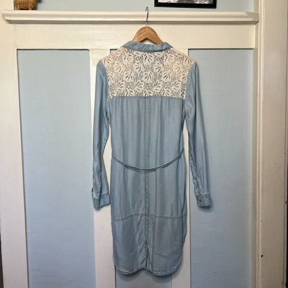 Anthropologie Holding Horses Novela Collared Button Front Chambray Dress - Picture 6 of 12